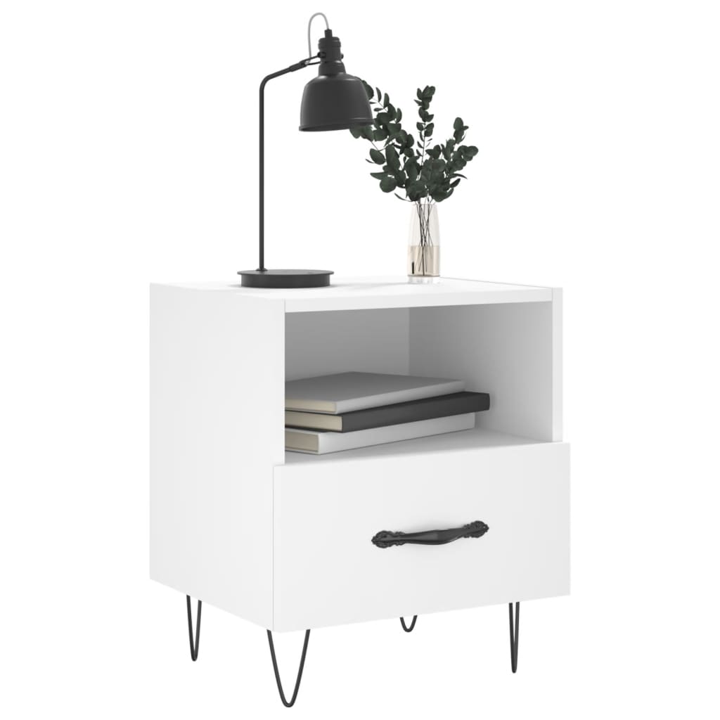 vidaXL Nachttische 2 Stk. Weiß 40x35x47,5 cm Holzwerkstoff