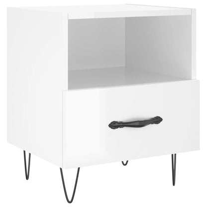 vidaXL Nachttische 2 Stk. Hochglanz-Weiß 40x35x47,5 cm Holzwerkstoff