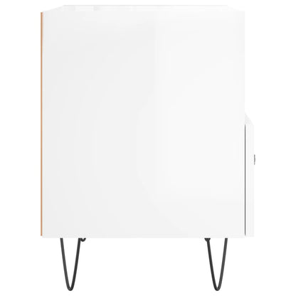 vidaXL Nachttische 2 Stk. Hochglanz-Weiß 40x35x47,5 cm Holzwerkstoff