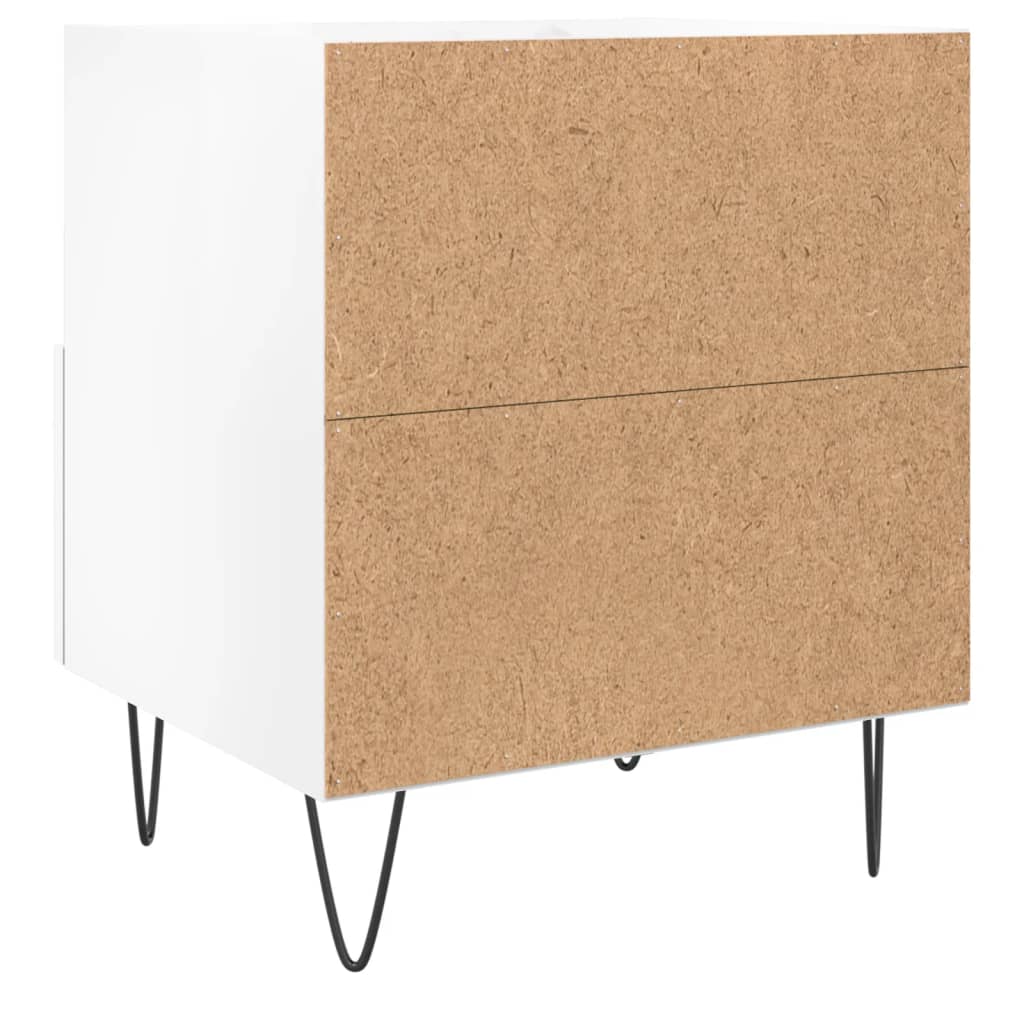 vidaXL Nachttische 2 Stk. Hochglanz-Weiß 40x35x47,5 cm Holzwerkstoff