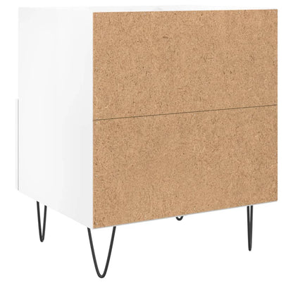 vidaXL Nachttische 2 Stk. Hochglanz-Weiß 40x35x47,5 cm Holzwerkstoff