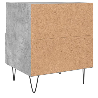 vidaXL Nachttische 2 Stk. Betongrau 40x35x47,5 cm Holzwerkstoff