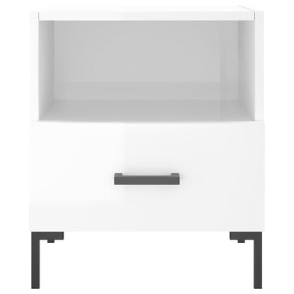 vidaXL Nachttische 2 Stk. Hochglanz-Weiß 40x35x47,5 cm Holzwerkstoff