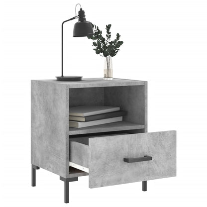 vidaXL Tables de chevet 2 pcs Gris béton 40x35x47,5 cm Bois d'ingénierie