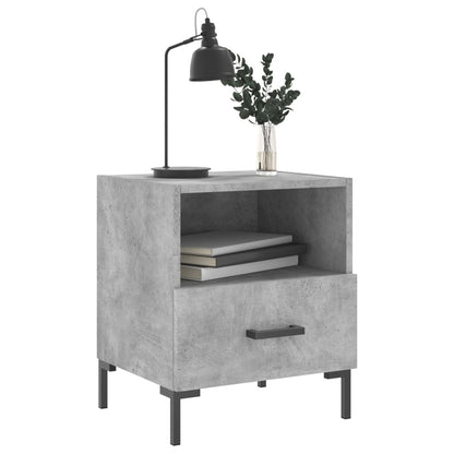 vidaXL Tables de chevet 2 pcs Gris béton 40x35x47,5 cm Bois d'ingénierie