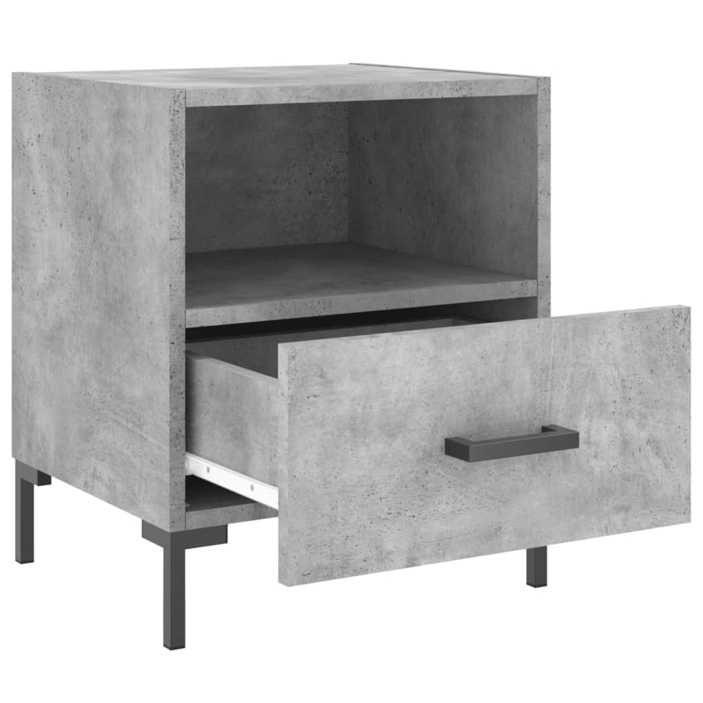 vidaXL Tables de chevet 2 pcs Gris béton 40x35x47,5 cm Bois d'ingénierie