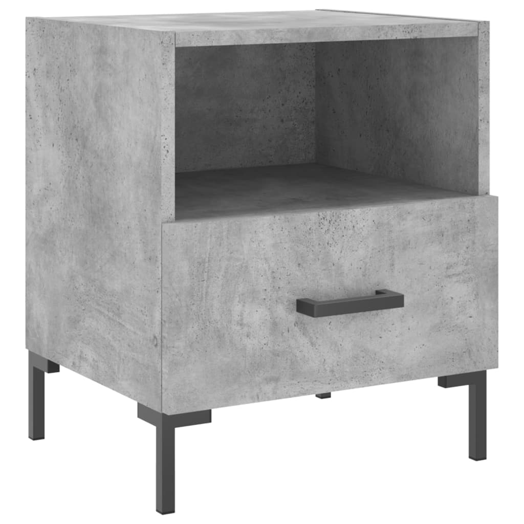 vidaXL Tables de chevet 2 pcs Gris béton 40x35x47,5 cm Bois d'ingénierie