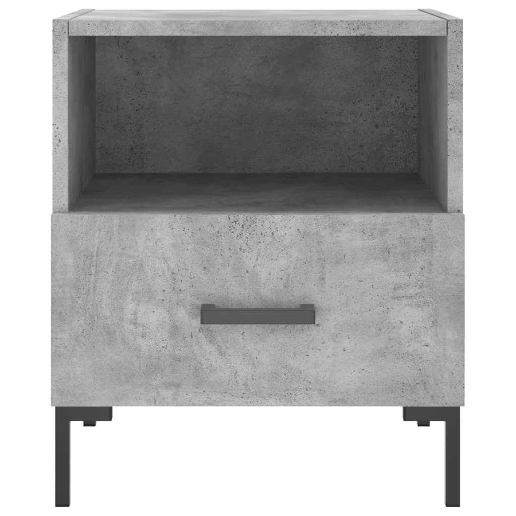 vidaXL Tables de chevet 2 pcs Gris béton 40x35x47,5 cm Bois d'ingénierie