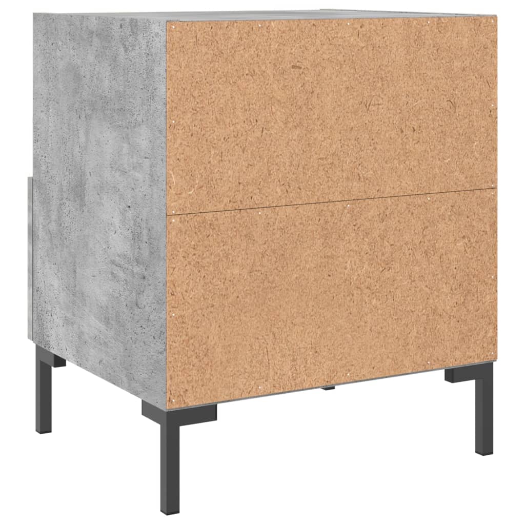 vidaXL Tables de chevet 2 pcs Gris béton 40x35x47,5 cm Bois d'ingénierie