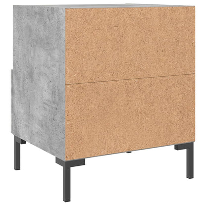 vidaXL Tables de chevet 2 pcs Gris béton 40x35x47,5 cm Bois d'ingénierie