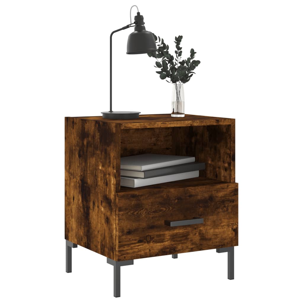vidaXL Tables de chevet 2 pcs Chêne fumé 40x35x47,5 cm Bois d'ingénierie