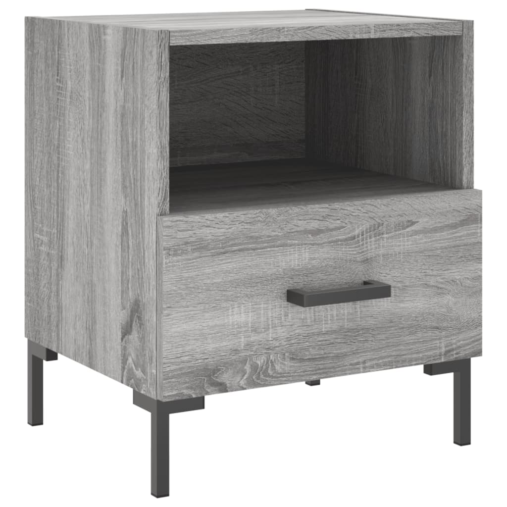 vidaXL Nachttische 2 Stk. Grau Sonoma 40x35x47,5 cm Holzwerkstoff