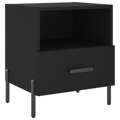 vidaXL Nachttische 2 Stk. Schwarz 40x35x47,5 cm Holzwerkstoff