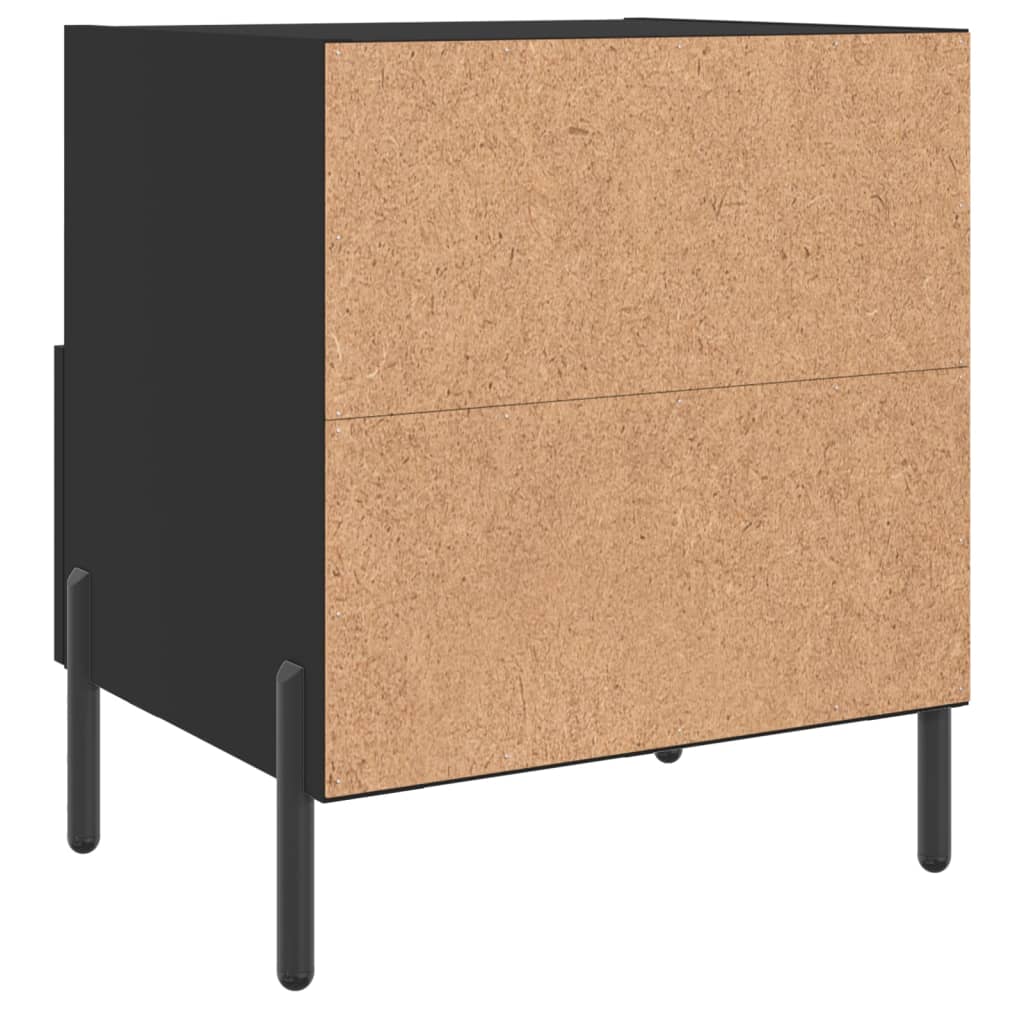 vidaXL Nachttische 2 Stk. Schwarz 40x35x47,5 cm Holzwerkstoff