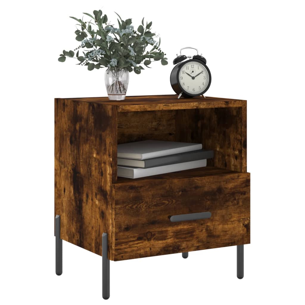 vidaXL Tables de chevet 2 pcs Chêne fumé 40x35x47,5 cm Bois d'ingénierie
