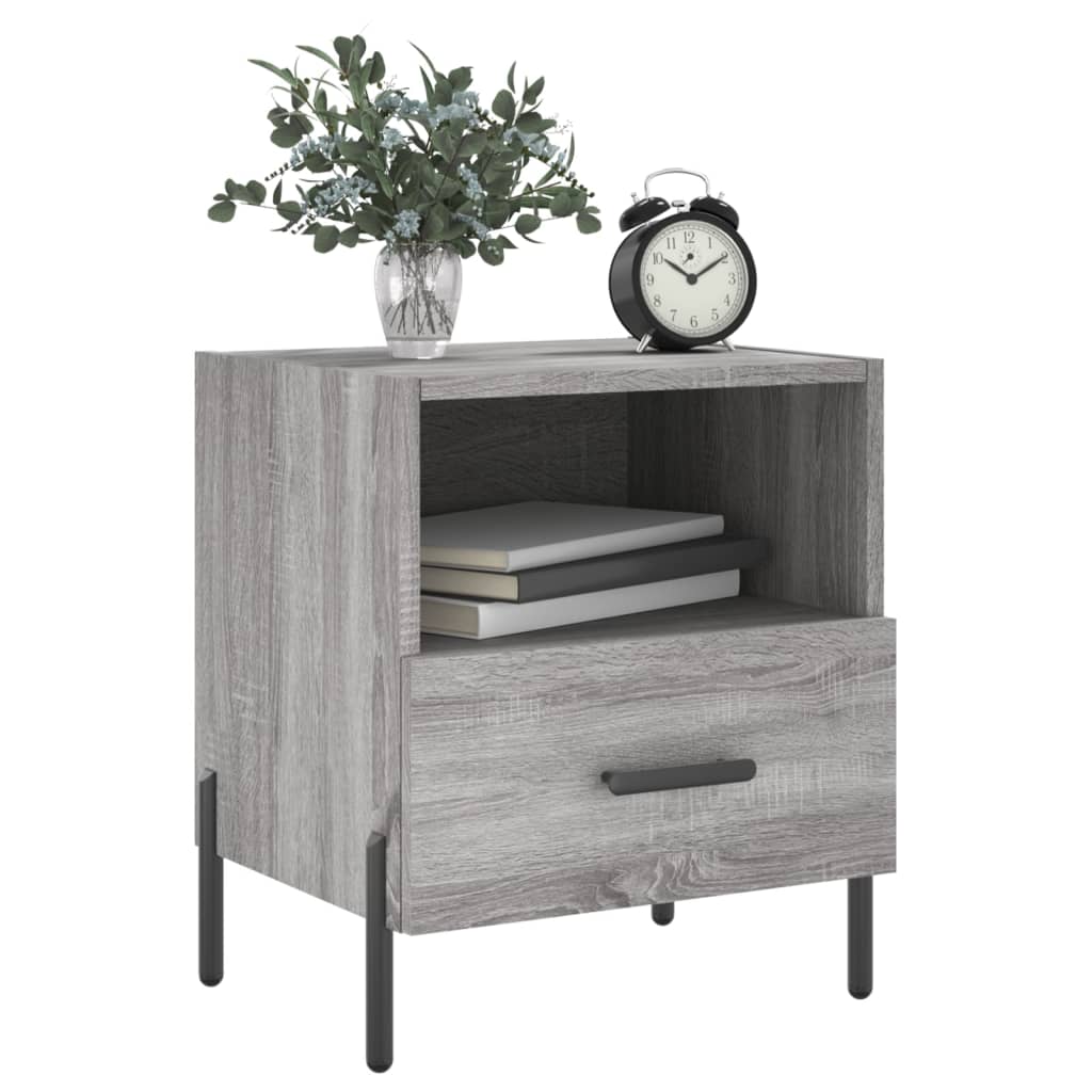 vidaXL Tables de chevet 2 pcs Gris Sonoma 40x35x47,5 cm Bois d'ingénierie