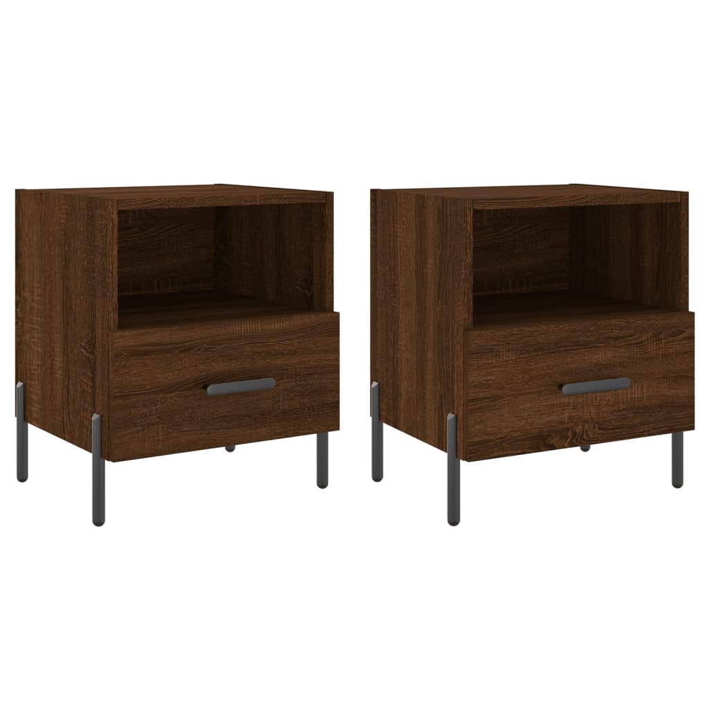 vidaXL Tables de chevet 2 pcs Aspect chêne marron 40x35x47,5 cm Bois d'ingénierie