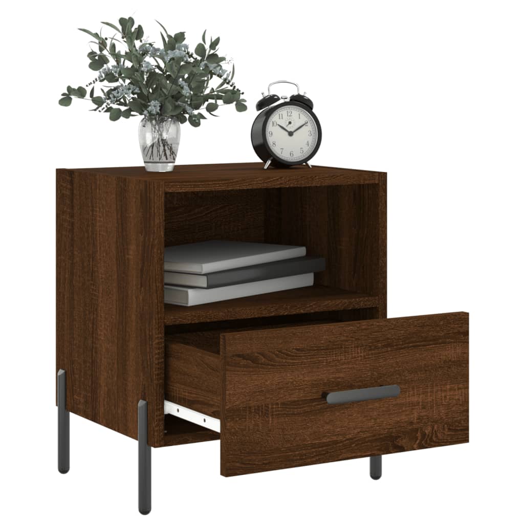 vidaXL Tables de chevet 2 pcs Aspect chêne marron 40x35x47,5 cm Bois d'ingénierie