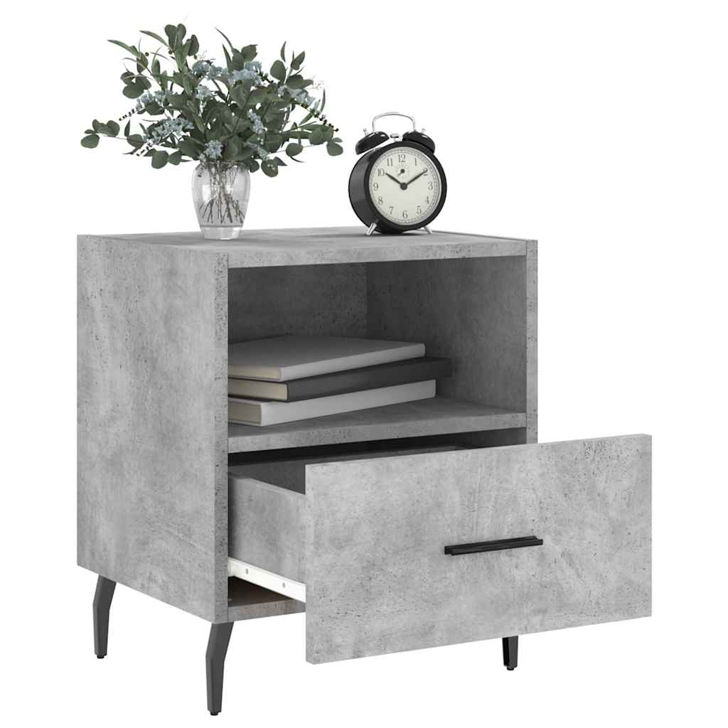 vidaXL Nachttische 2 Stk. Betongrau 40x35x47,5 cm Holzwerkstoff
