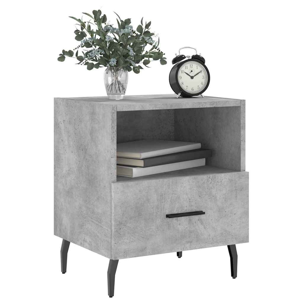 vidaXL Nachttische 2 Stk. Betongrau 40x35x47,5 cm Holzwerkstoff