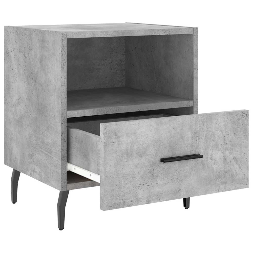 vidaXL Nachttische 2 Stk. Betongrau 40x35x47,5 cm Holzwerkstoff