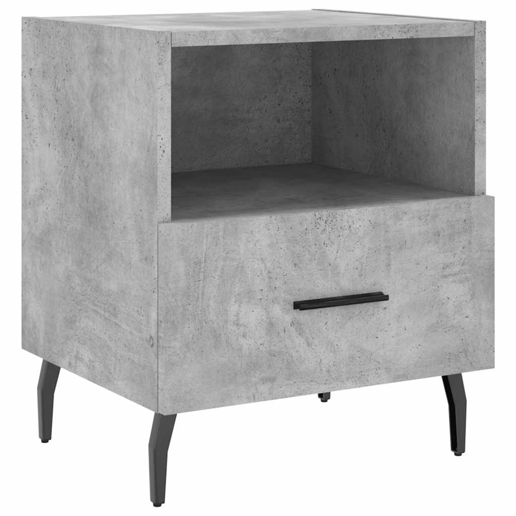 vidaXL Nachttische 2 Stk. Betongrau 40x35x47,5 cm Holzwerkstoff
