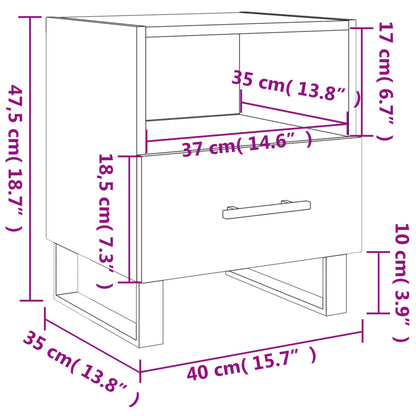 vidaXL Nachttisch Weiß 40x35x47,5 cm Holzwerkstoff