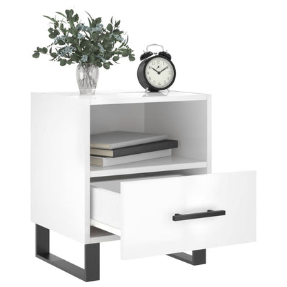 vidaXL Tables de chevet 2 pcs Blanc brillant 40x35x47,5 cm Bois d'ingénierie