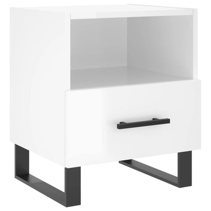 vidaXL Tables de chevet 2 pcs Blanc brillant 40x35x47,5 cm Bois d'ingénierie