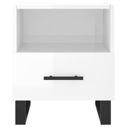 vidaXL Tables de chevet 2 pcs Blanc brillant 40x35x47,5 cm Bois d'ingénierie