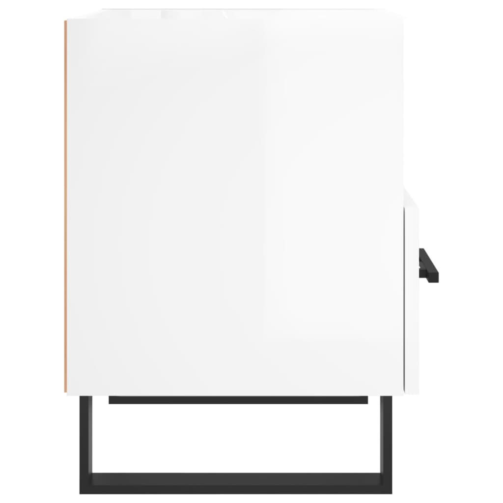 vidaXL Tables de chevet 2 pcs Blanc brillant 40x35x47,5 cm Bois d'ingénierie