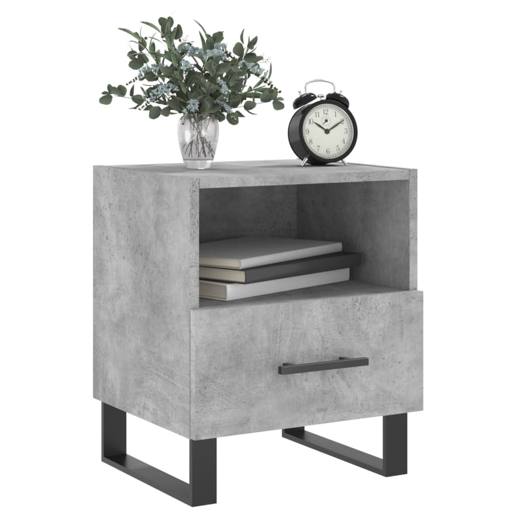 vidaXL Nachttisch Betongrau 40x35x47,5 cm Holzwerkstoff
