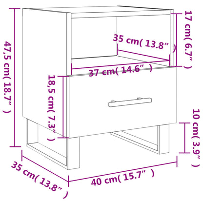 vidaXL Nachttisch Grau Sonoma 40x35x47,5 cm Holzwerkstoff