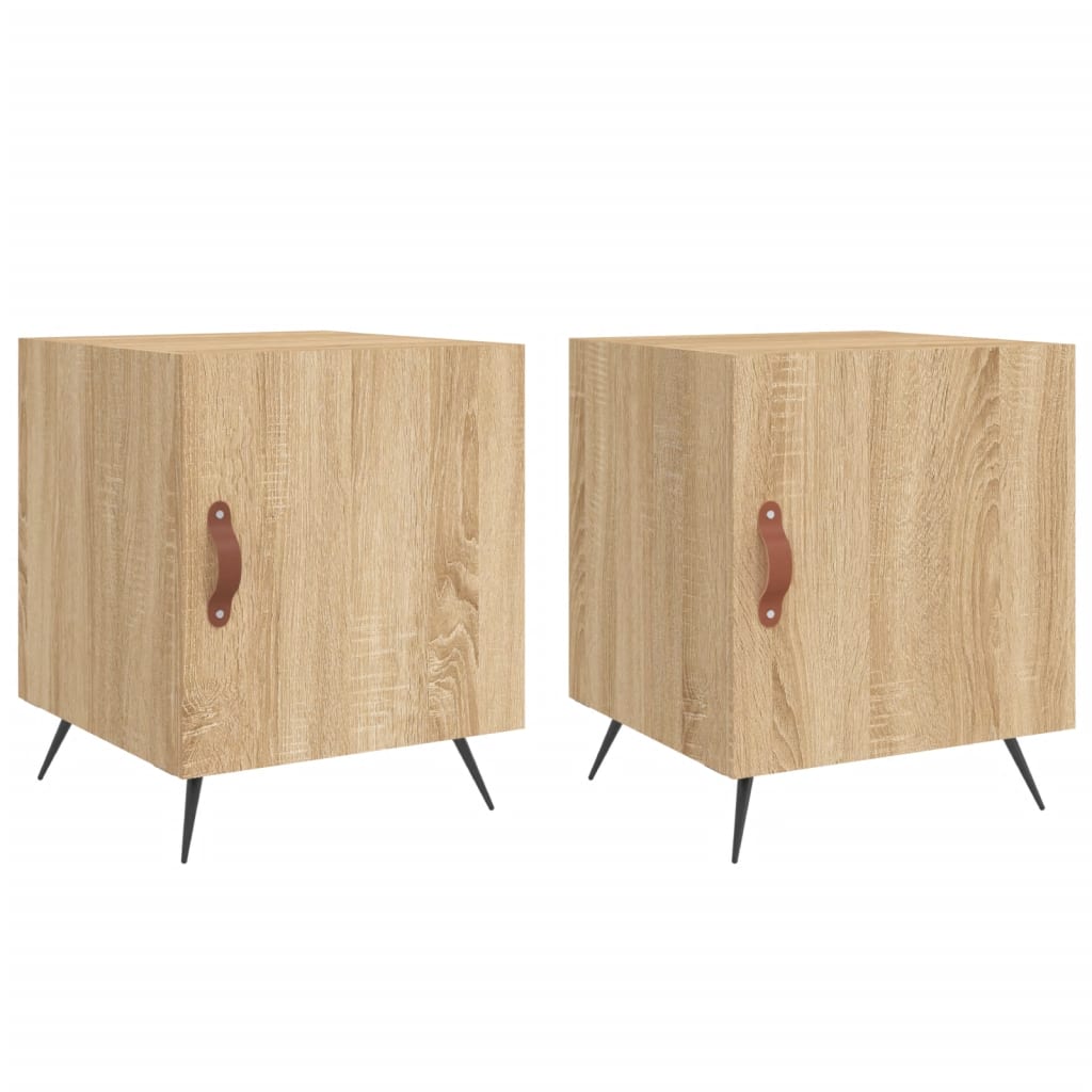 vidaXL Tables de chevet 2 pcs Chêne Sonoma 40x40x50 cm Bois d'ingénierie