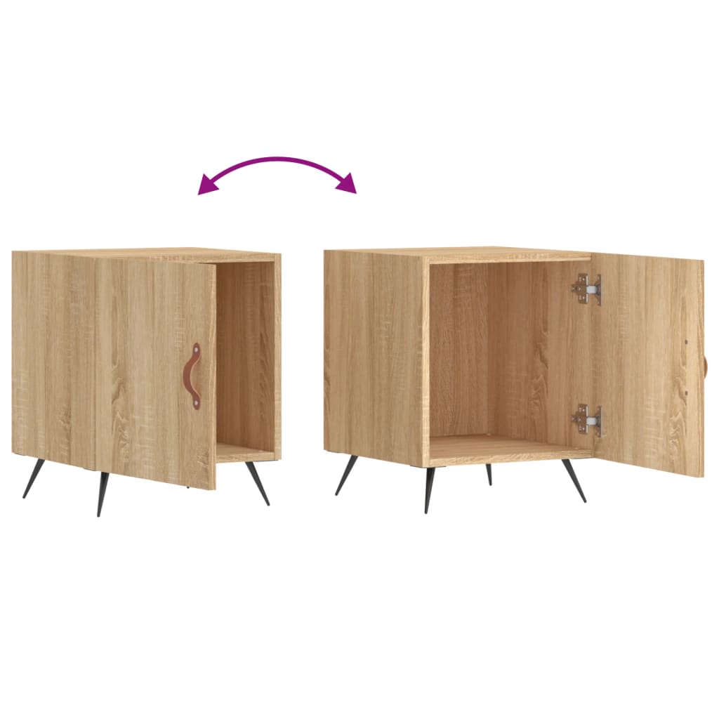 vidaXL Tables de chevet 2 pcs Chêne Sonoma 40x40x50 cm Bois d'ingénierie