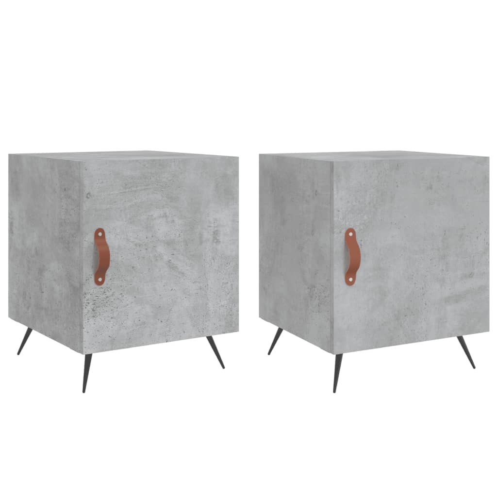 vidaXL Tables de chevet 2 pcs Gris béton 40x40x50 cm Bois d'ingénierie