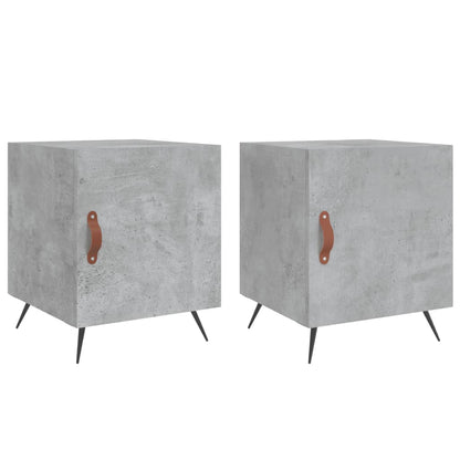 vidaXL Tables de chevet 2 pcs Gris béton 40x40x50 cm Bois d'ingénierie