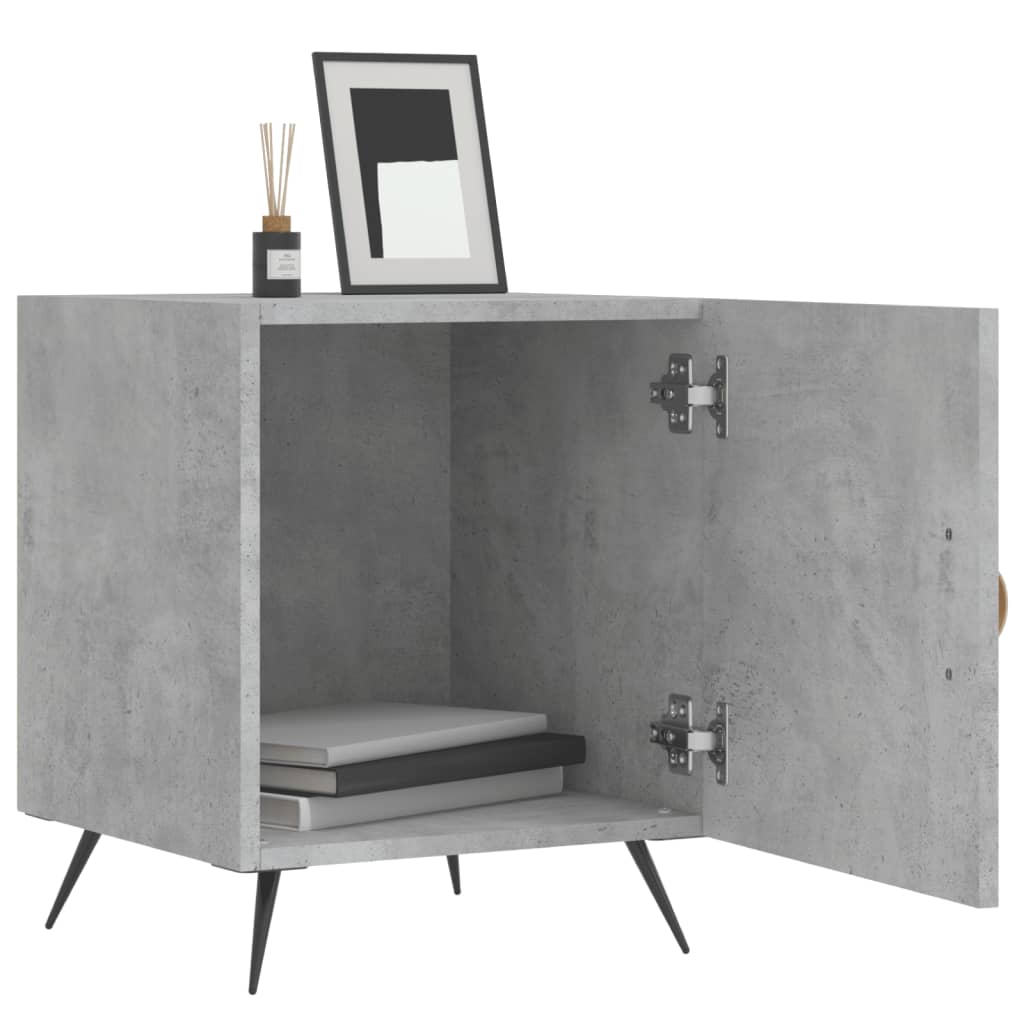 vidaXL Tables de chevet 2 pcs Gris béton 40x40x50 cm Bois d'ingénierie