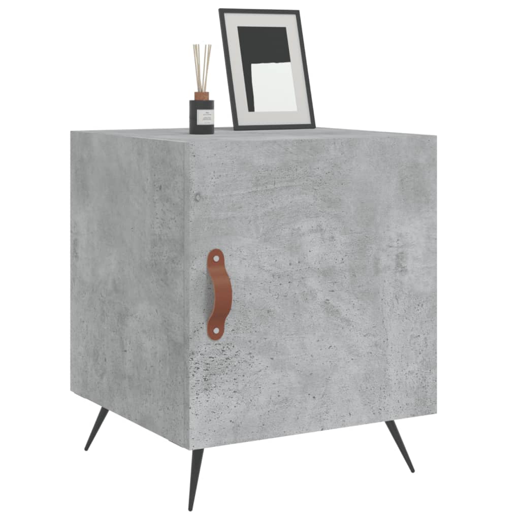 vidaXL Tables de chevet 2 pcs Gris béton 40x40x50 cm Bois d'ingénierie