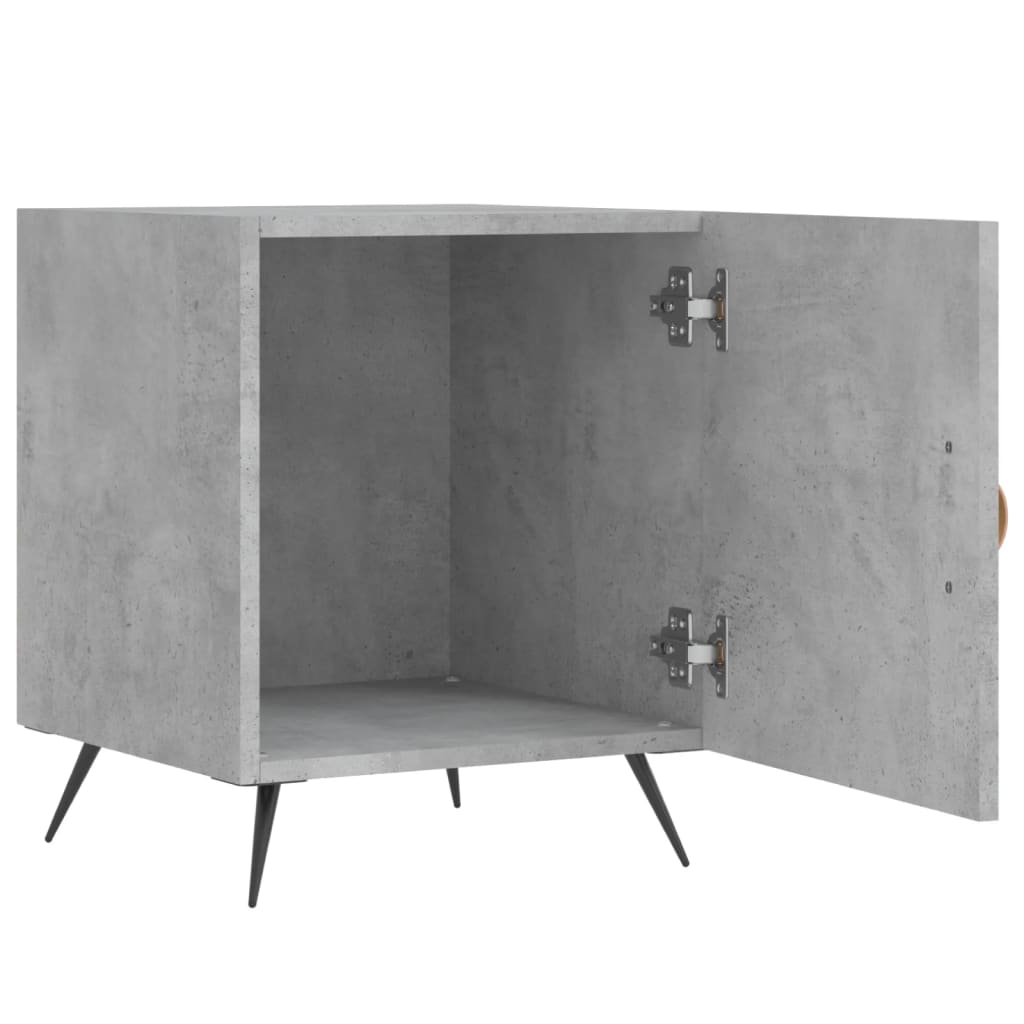 vidaXL Tables de chevet 2 pcs Gris béton 40x40x50 cm Bois d'ingénierie