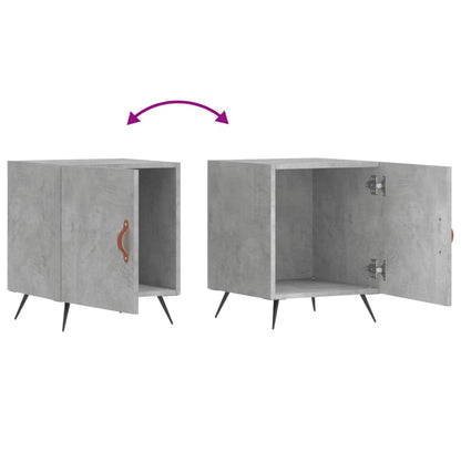 vidaXL Tables de chevet 2 pcs Gris béton 40x40x50 cm Bois d'ingénierie