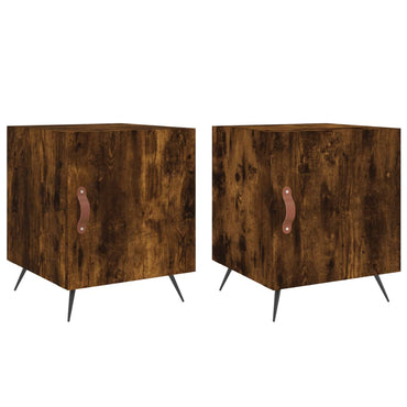 vidaXL Tables de chevet 2 pcs Chêne fumé 40x40x50 cm Bois d'ingénierie