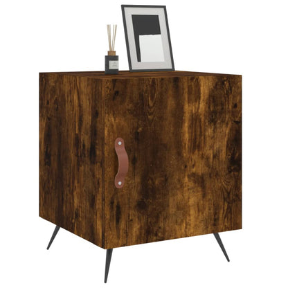 vidaXL Tables de chevet 2 pcs Chêne fumé 40x40x50 cm Bois d'ingénierie