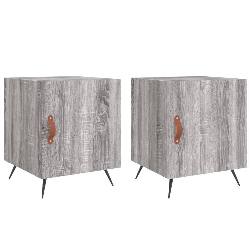 vidaXL Tables de chevet 2 pcs Gris sonoma 40x40x50 cm Bois d'ingénierie