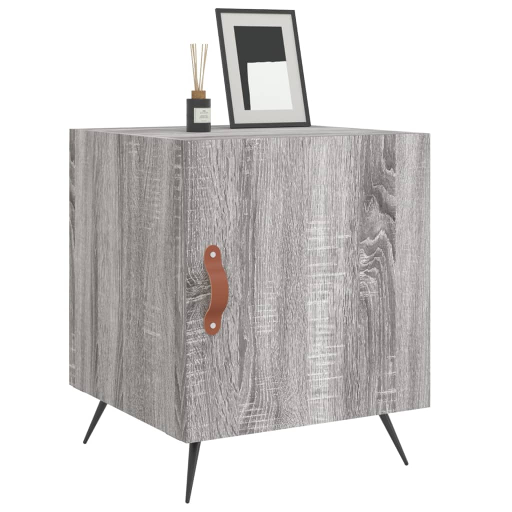 vidaXL Tables de chevet 2 pcs Gris sonoma 40x40x50 cm Bois d'ingénierie