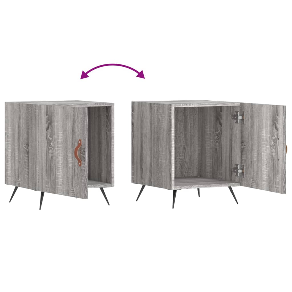 vidaXL Tables de chevet 2 pcs Gris sonoma 40x40x50 cm Bois d'ingénierie