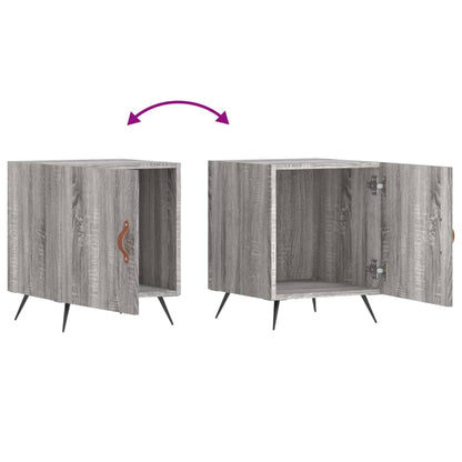 vidaXL Tables de chevet 2 pcs Gris sonoma 40x40x50 cm Bois d'ingénierie