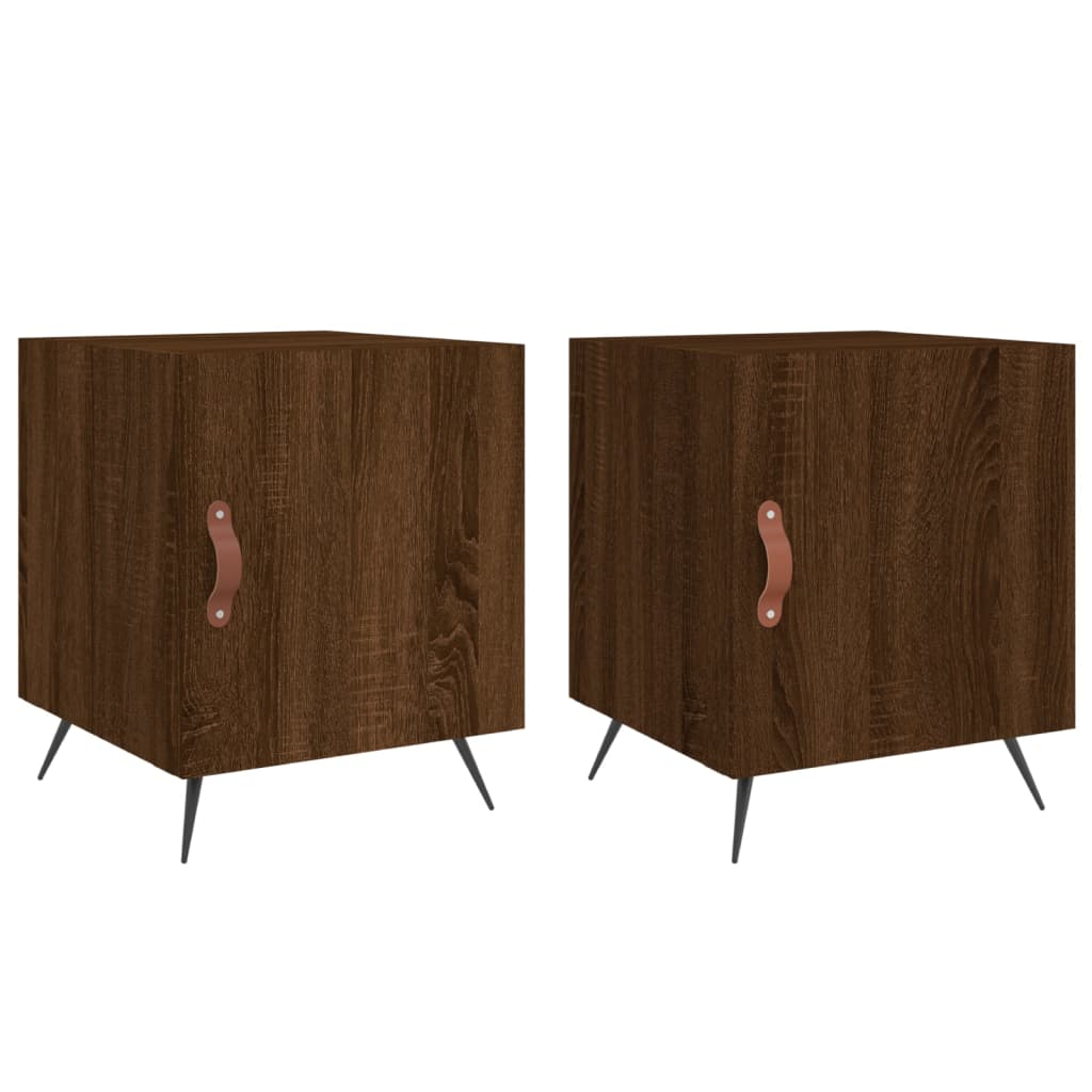 vidaXL Tables de chevet 2 pcs Aspect chêne marron 40x40x50 cm Bois d'ingénierie