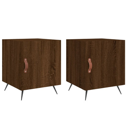 vidaXL Tables de chevet 2 pcs Aspect chêne marron 40x40x50 cm Bois d'ingénierie
