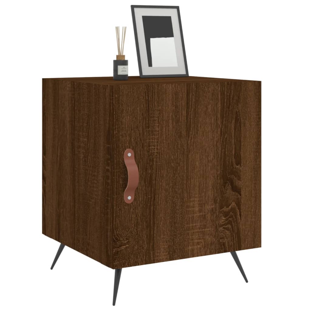 vidaXL Tables de chevet 2 pcs Aspect chêne marron 40x40x50 cm Bois d'ingénierie